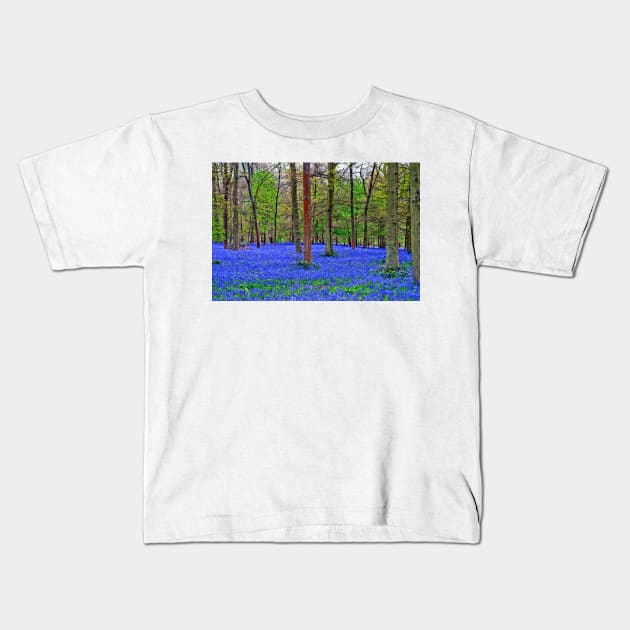 Bluebell Woods Greys Court Oxfordshire England UK Kids T-Shirt by AndyEvansPhotos